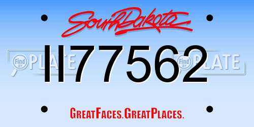 II77562 South Dakota License Plate
