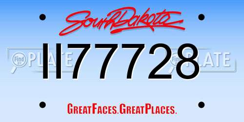 II77728 South Dakota License Plate