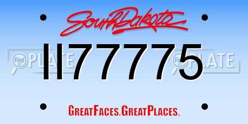 II77775 South Dakota License Plate