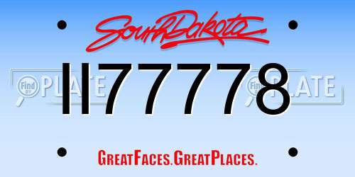 II77778 South Dakota License Plate