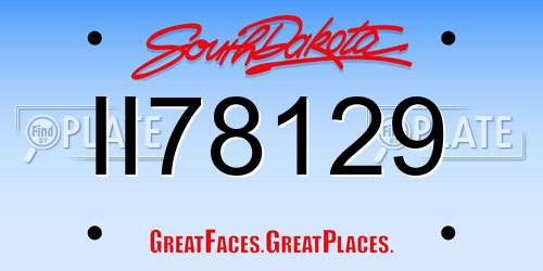 II78129 South Dakota License Plate