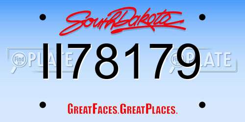 II78179 South Dakota License Plate