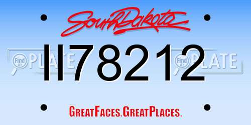 II78212 South Dakota License Plate