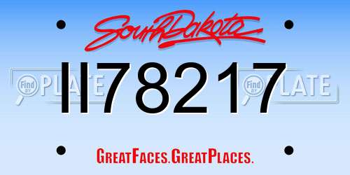 II78217 South Dakota License Plate