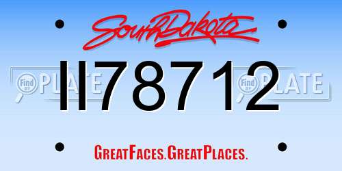 II78712 South Dakota License Plate