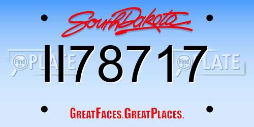 II78717 South Dakota License Plate
