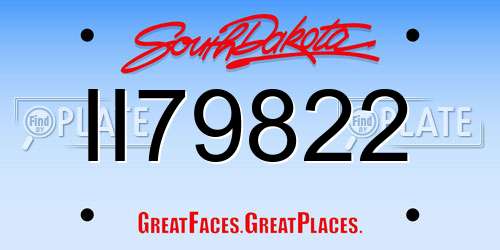 II79822 South Dakota License Plate