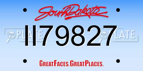 II79827 South Dakota License Plate