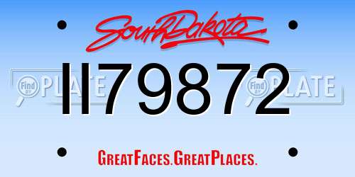 II79872 South Dakota License Plate