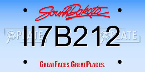 II7B212 South Dakota License Plate