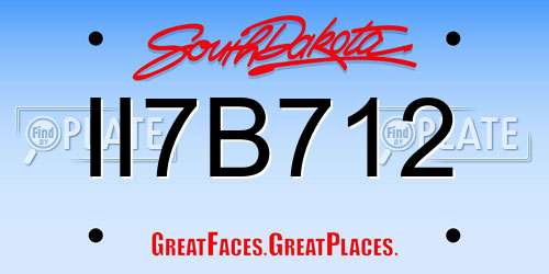 II7B712 South Dakota License Plate