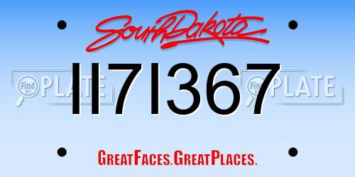II7I367 South Dakota License Plate