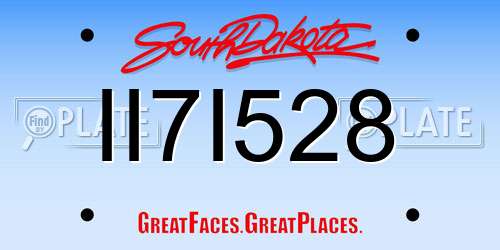 II7I528 South Dakota License Plate