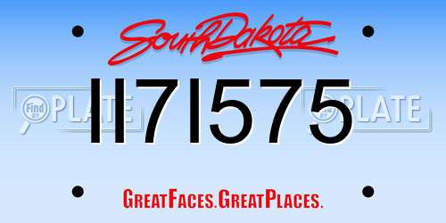 II7I575 South Dakota License Plate