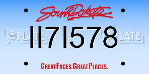II7I578 South Dakota License Plate