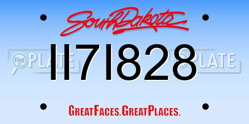 II7I828 South Dakota License Plate