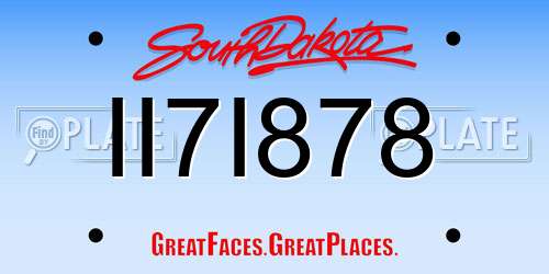 II7I878 South Dakota License Plate
