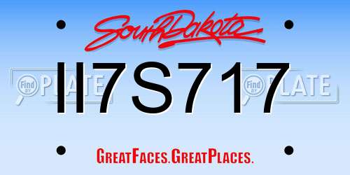 II7S717 South Dakota License Plate