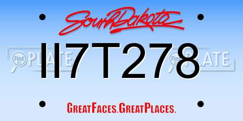 II7T278 South Dakota License Plate