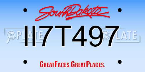 II7T497 South Dakota License Plate