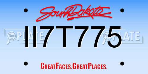 II7T775 South Dakota License Plate