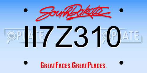 II7Z310 South Dakota License Plate