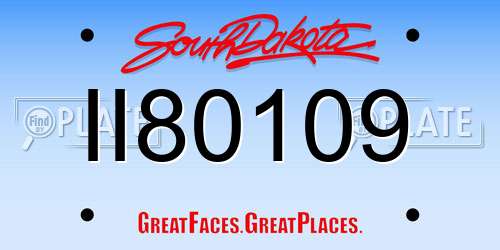 II80109 South Dakota License Plate