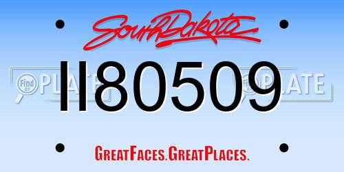 II80509 South Dakota License Plate