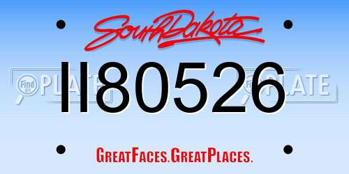 II80526 South Dakota License Plate