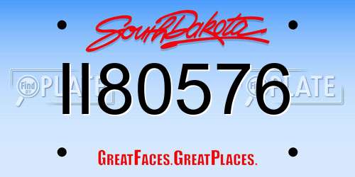 II80576 South Dakota License Plate