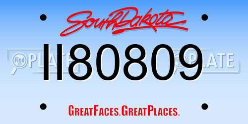 II80809 South Dakota License Plate