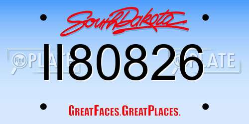 II80826 South Dakota License Plate
