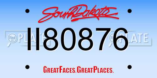II80876 South Dakota License Plate