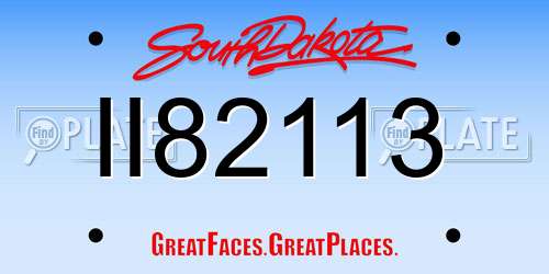 II82113 South Dakota License Plate