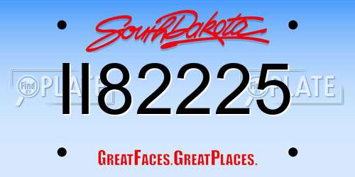 II82225 South Dakota License Plate
