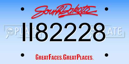 II82228 South Dakota License Plate