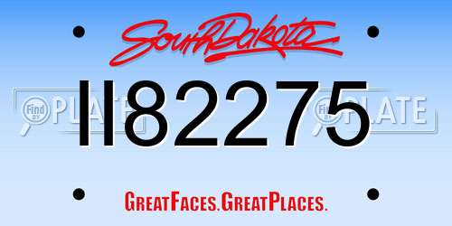 II82275 South Dakota License Plate
