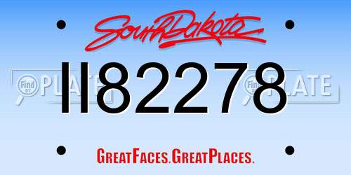 II82278 South Dakota License Plate