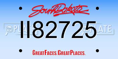 II82725 South Dakota License Plate