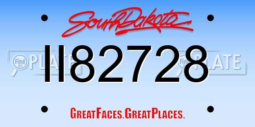 II82728 South Dakota License Plate