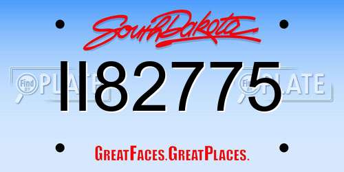 II82775 South Dakota License Plate