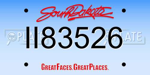 II83526 South Dakota License Plate