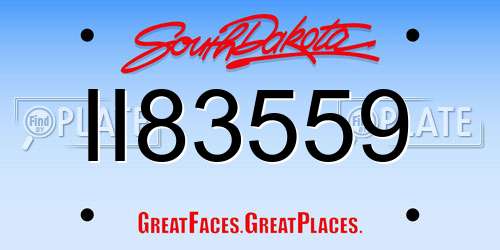 II83559 South Dakota License Plate