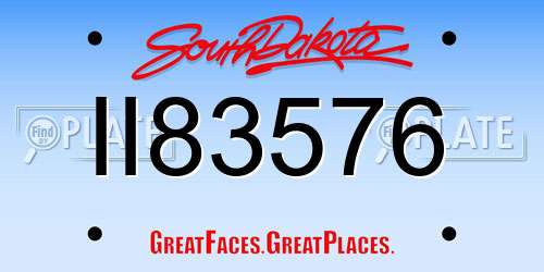 II83576 South Dakota License Plate
