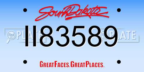 II83589 South Dakota License Plate