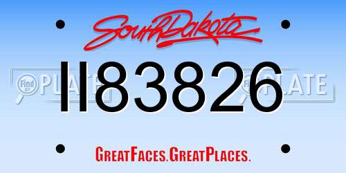 II83826 South Dakota License Plate