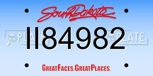 II84982 South Dakota License Plate