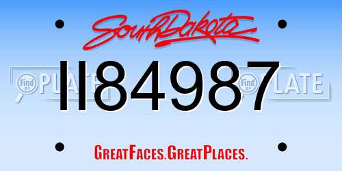 II84987 South Dakota License Plate