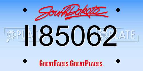 II85062 South Dakota License Plate