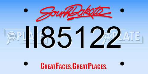 II85122 South Dakota License Plate
